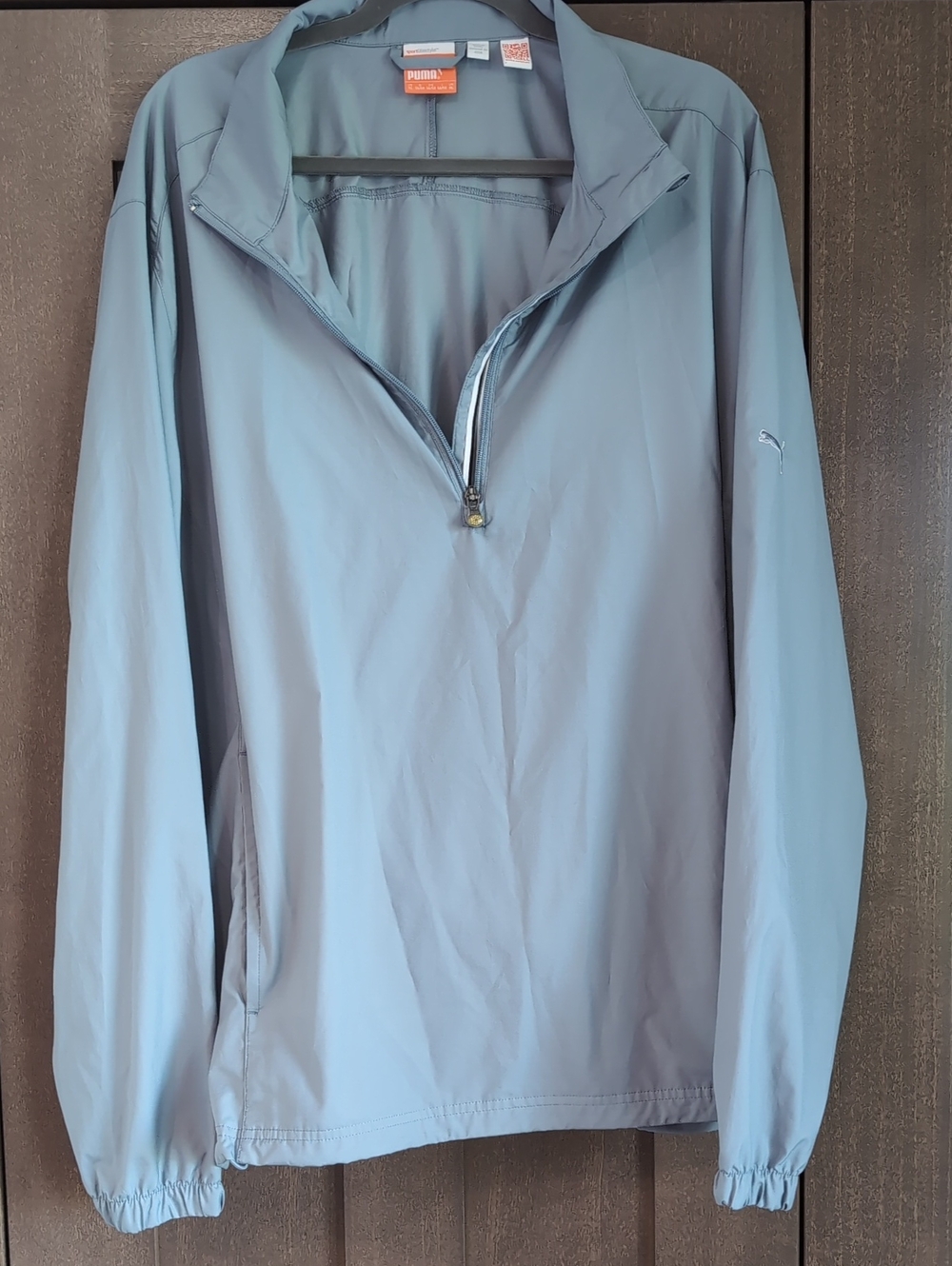 Puma Men's Light Blue Half-Zip Windbreaker Pullover